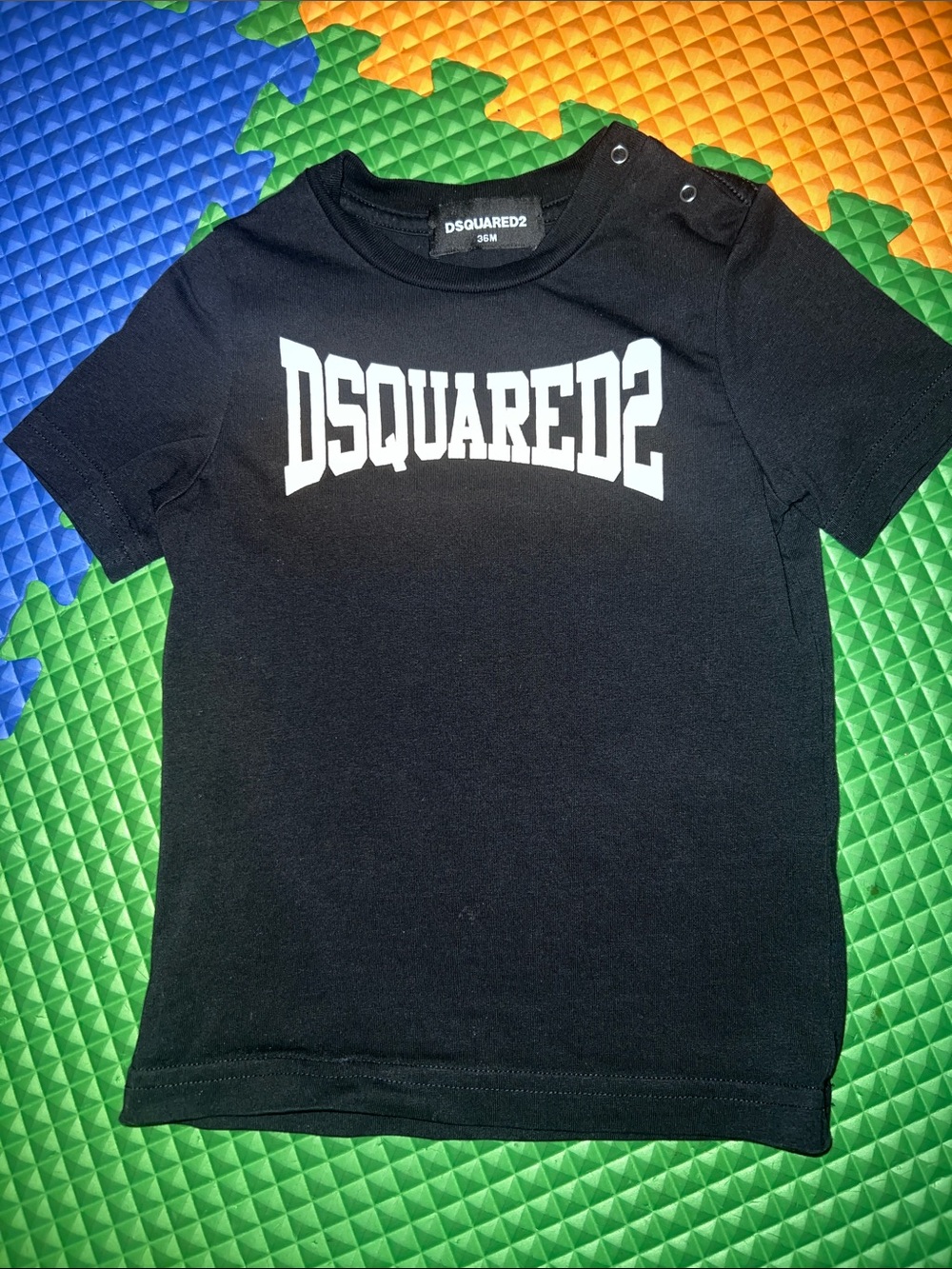 DSQUARED2 Black T-Shirt with White Logo